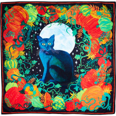 Black Cat In The Moonlight Knot Wrap